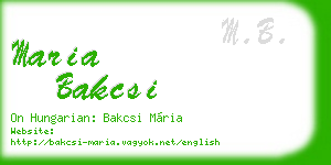 maria bakcsi business card