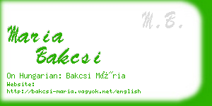 maria bakcsi business card